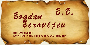 Bogdan Birovljev vizit kartica